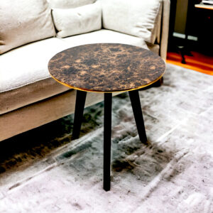 Wooden Side Table - BrownMarble