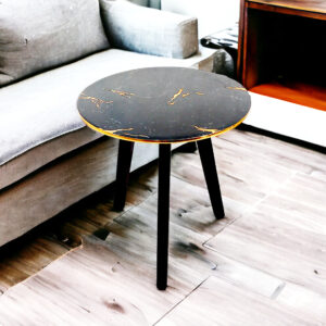 Wooden Side Table - GoldMarble