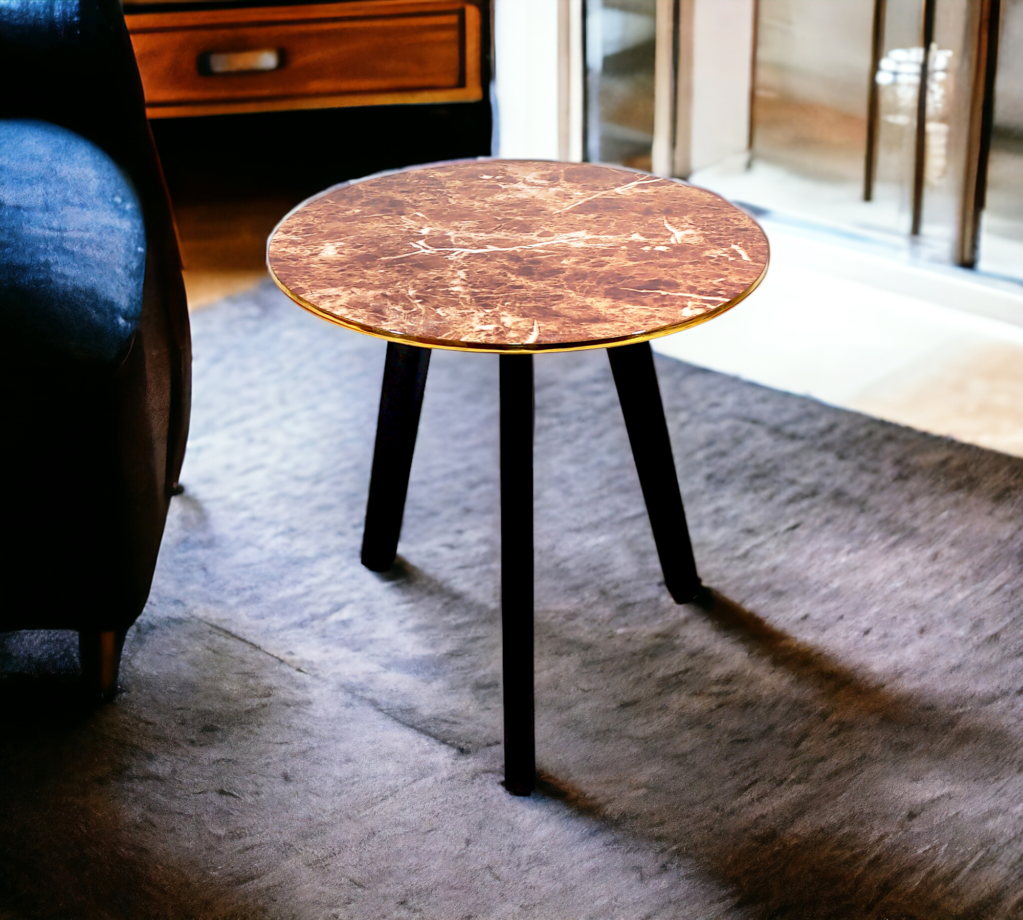 Wooden Side Table - RedMarble