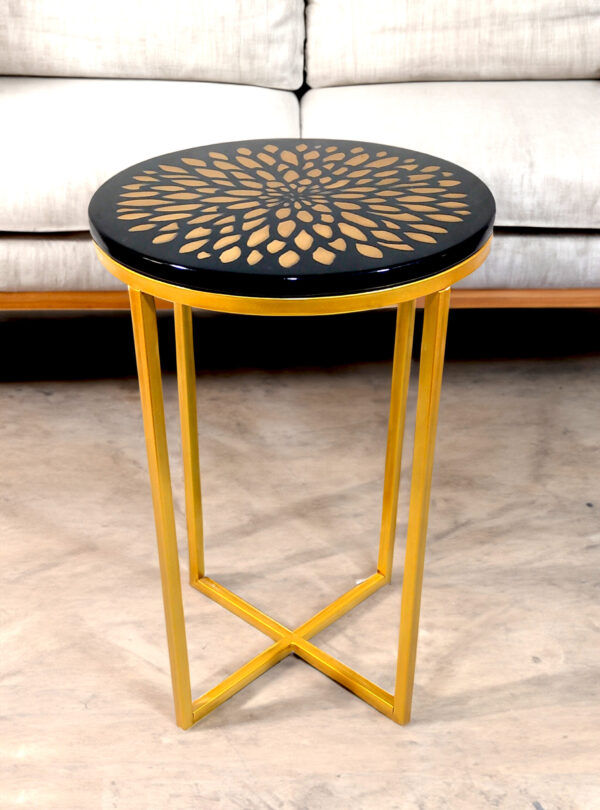 End Tables 4GST-GFlower(Black)