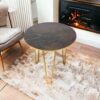 Brown Gold Marble Hairpin Side Tables