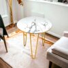 Hairpin Side Table WhiteMarble01