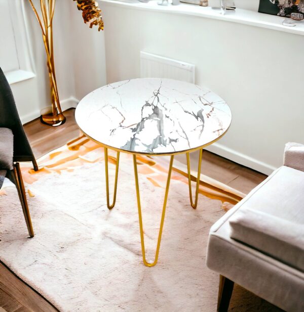 Hairpin Side Table WhiteMarble01