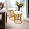 Extro White Marble Nesting Side Table