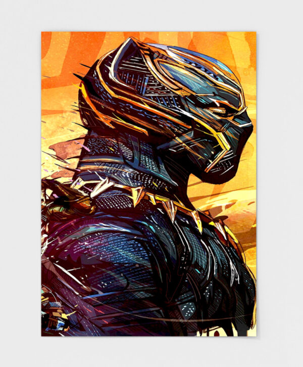 Metal Wall Poster Black Panther