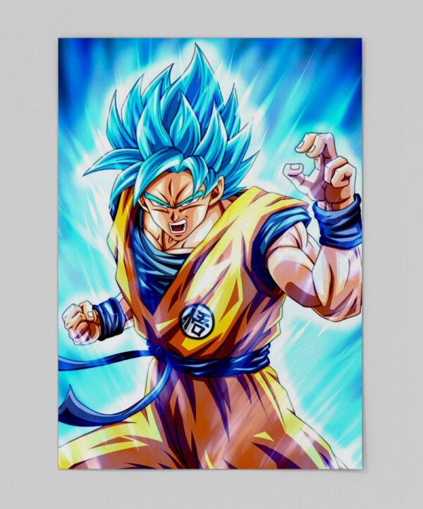 Metal Wall Poster Goku Blue