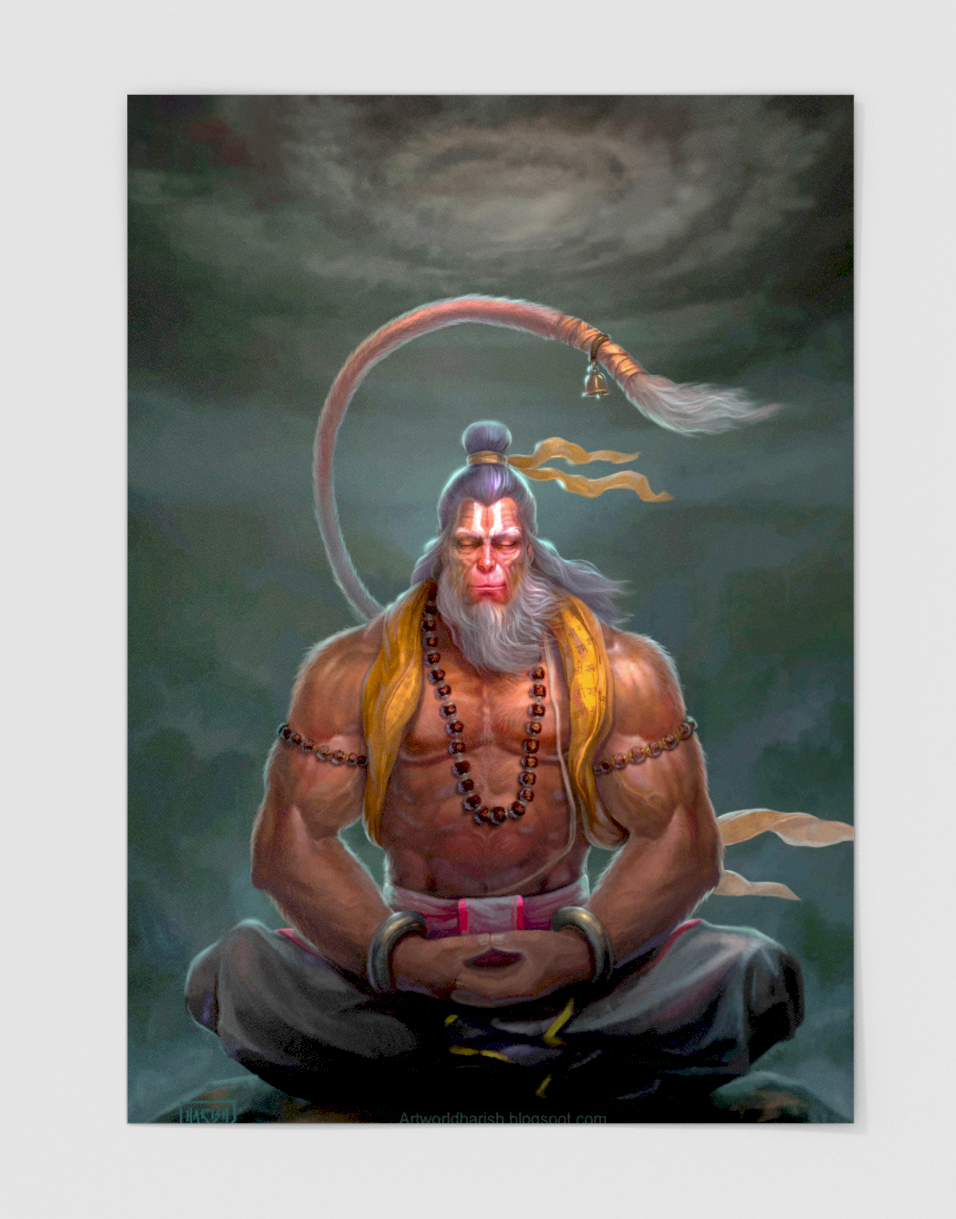 Metal Wall Poster Hanumanji-004