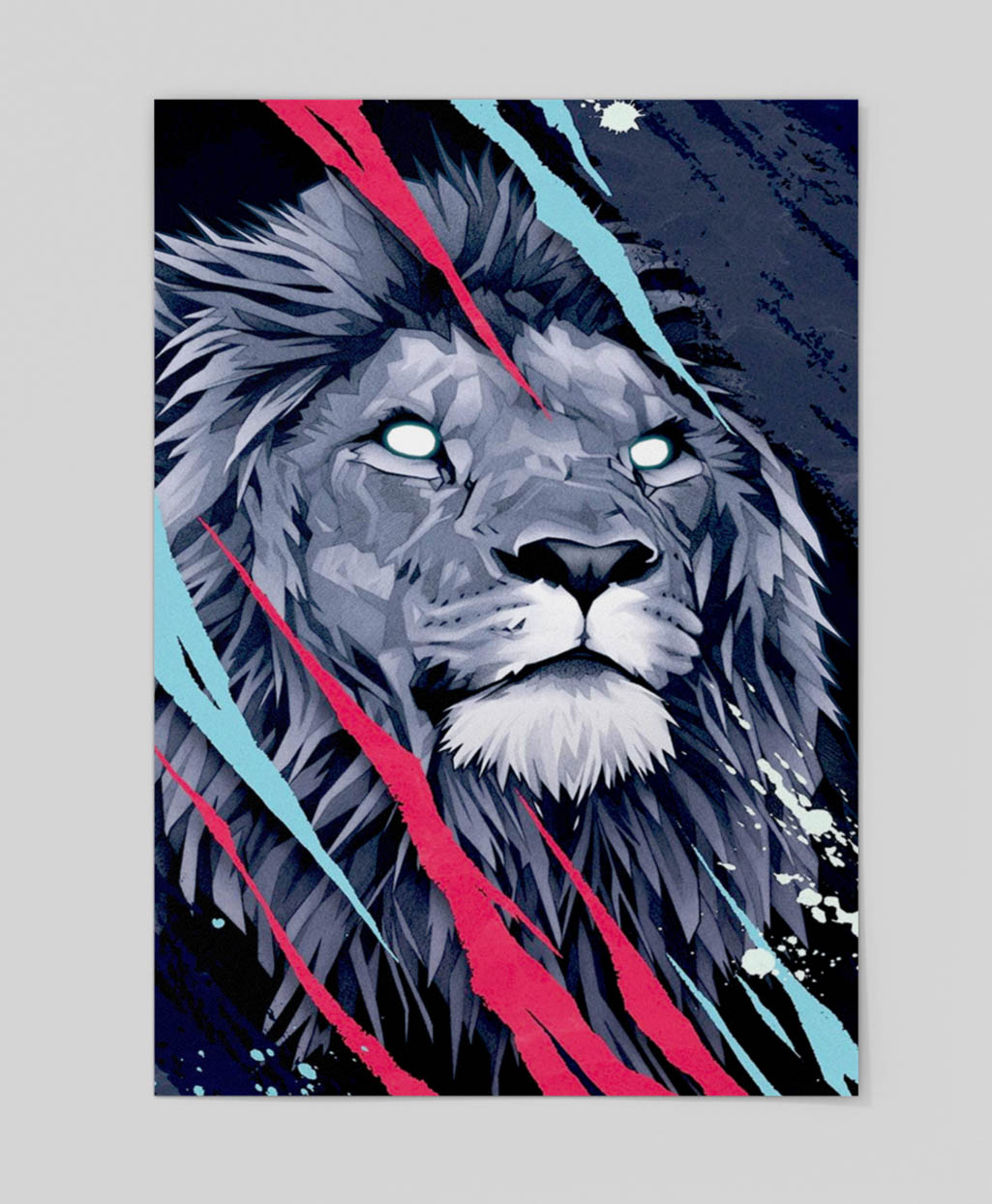 Metal Wall Poster Lion 1