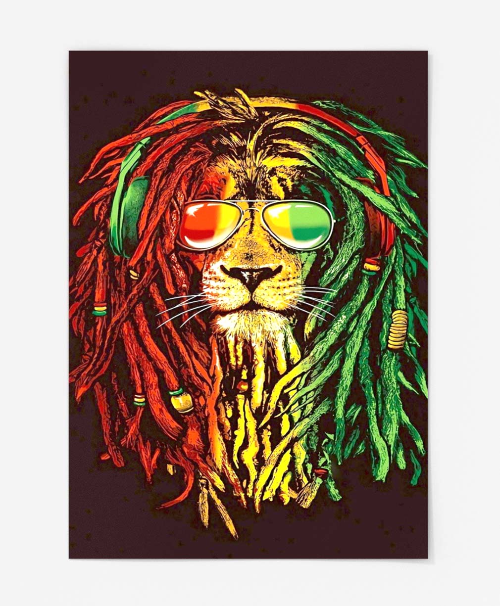 Metal Wall Poster Lion3