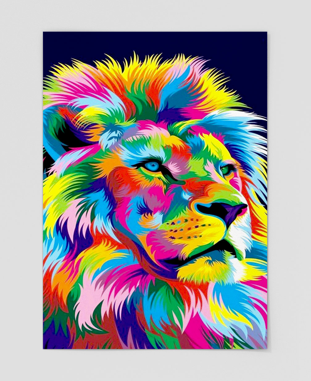 Metal Wall Poster Lion4