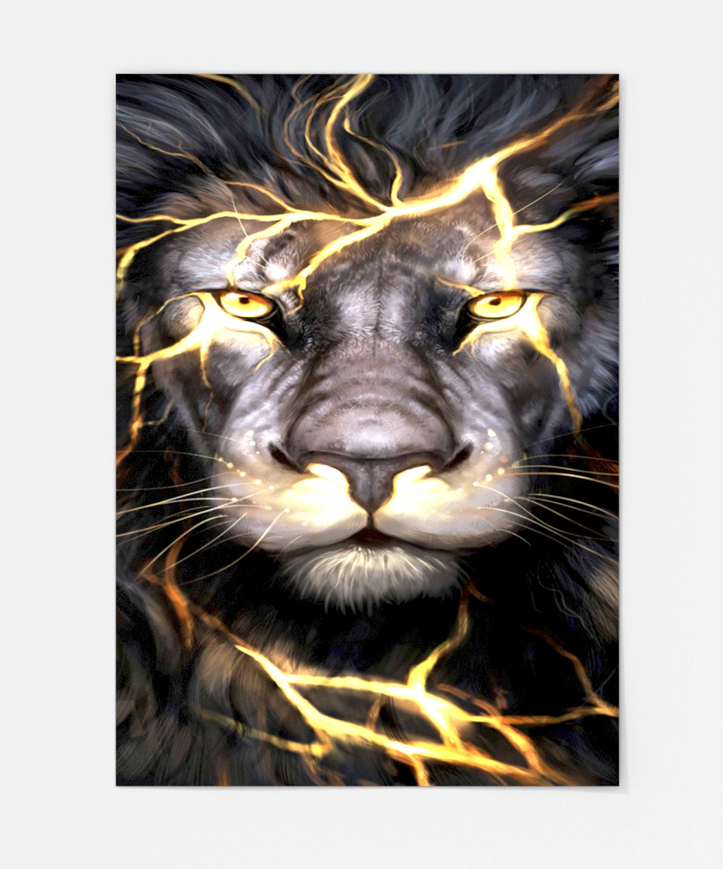 Metal Wall Poster Lion 5