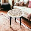 Wooden Side Tables 3WL-GFlower(W)