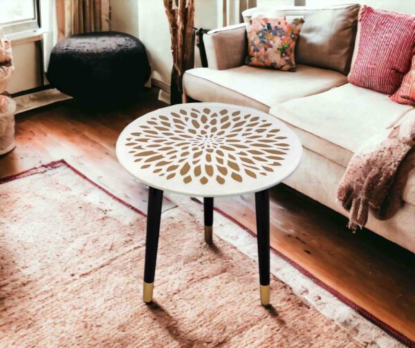 Wooden Side Tables 3WL-GFlower(W)