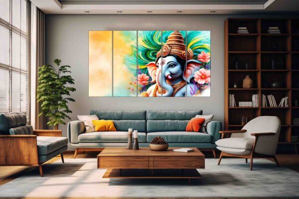 Multi-Panel Wall Art MWP-LordGanesha003