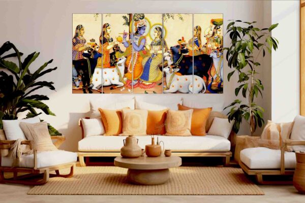 Multi Panel Wall Art MWP-LordKrishna003