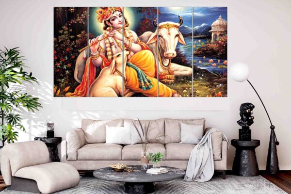 Multi Panel Wall Art MWP-LordKrishna008