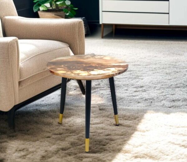 Side Table 3CS-BrownMarble01-