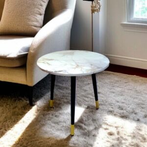 Side Table 3CS-White&GoldMarble003