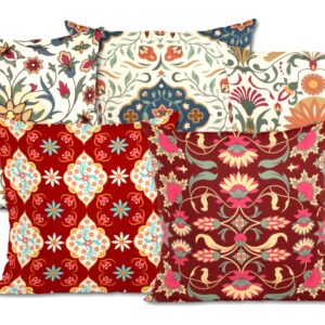 Regal Reds & Neutrals Printed Cushion Covers