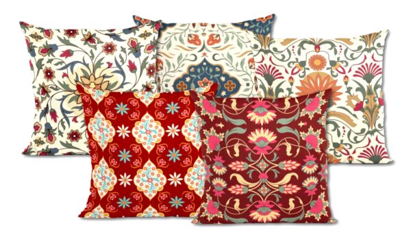 Regal Reds & Neutrals Printed Cushion Covers