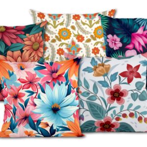 Peach & Coral Tones Printed Cushion Covers