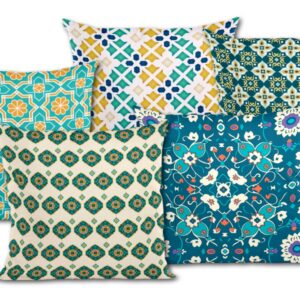 Playful Greens & Citrus Printed Cushion Covers