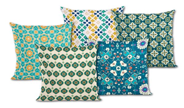 Playful Greens & Citrus Printed Cushion Covers