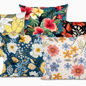 Vibrant Mixed Floral Printed Cushion Covers