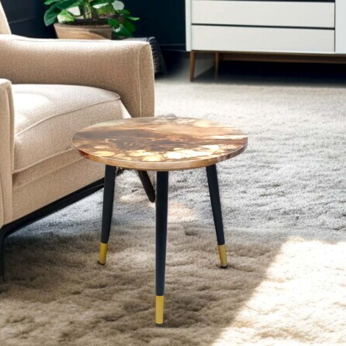 Side Table 3CS-BrownMarble01-