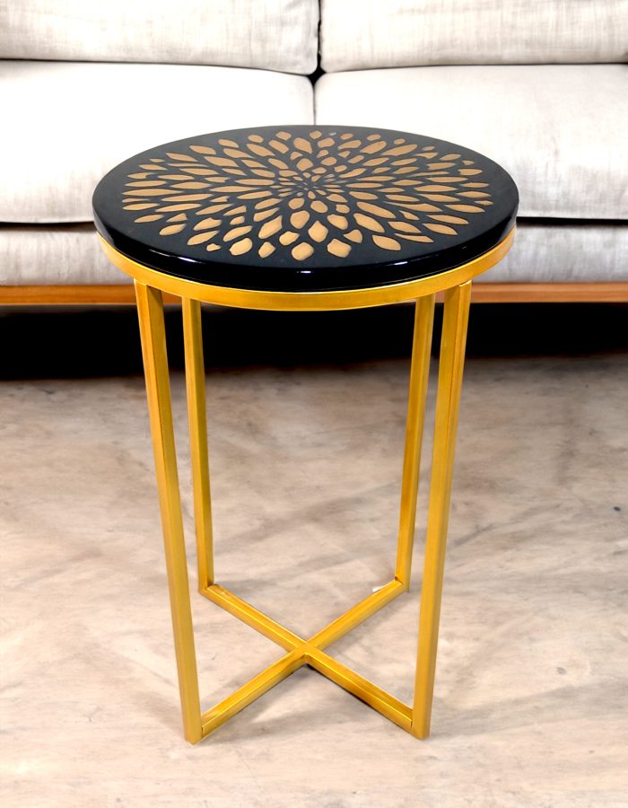 End Tables 4GST-GFlower(Black)