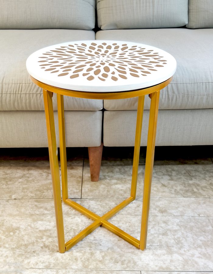 End Tables 4GST-GFlower(White)