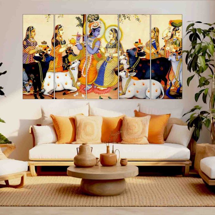 Multi Panel Wall Art MWP-LordKrishna003