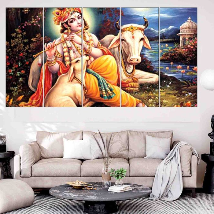 Multi Panel Wall Art MWP-LordKrishna008