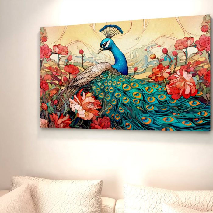 Canvas Wall Painting Peacock001