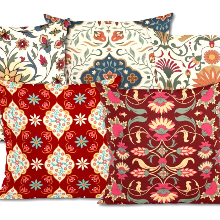 Regal Reds & Neutrals Printed Cushion Covers