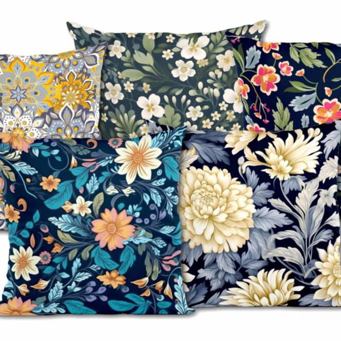  Blue & Yellow Harmony Printed Cushion Covers