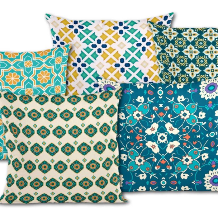Playful Greens & Citrus Printed Cushion Covers