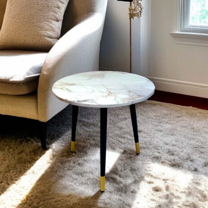 Side Table 3CS-White&GoldMarble003